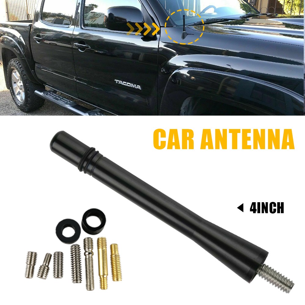 1-10 4″in Short w/Screws Black Antenna Mast Radio AM/FM Fit GMC Sierra 2006-2026