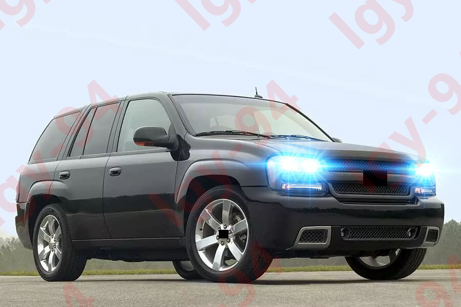 For 2002-2009 TRAILBLAZER BLACK – 4PC 8000K Ice Blue LED Headlight Bulbs X8687