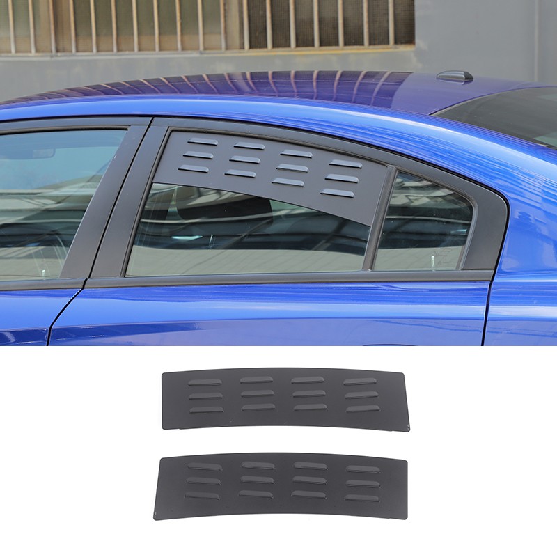 2x Rear Window Glass Louvers Air Vent Shutter Cover Trim For Dodge Charger 2011+
