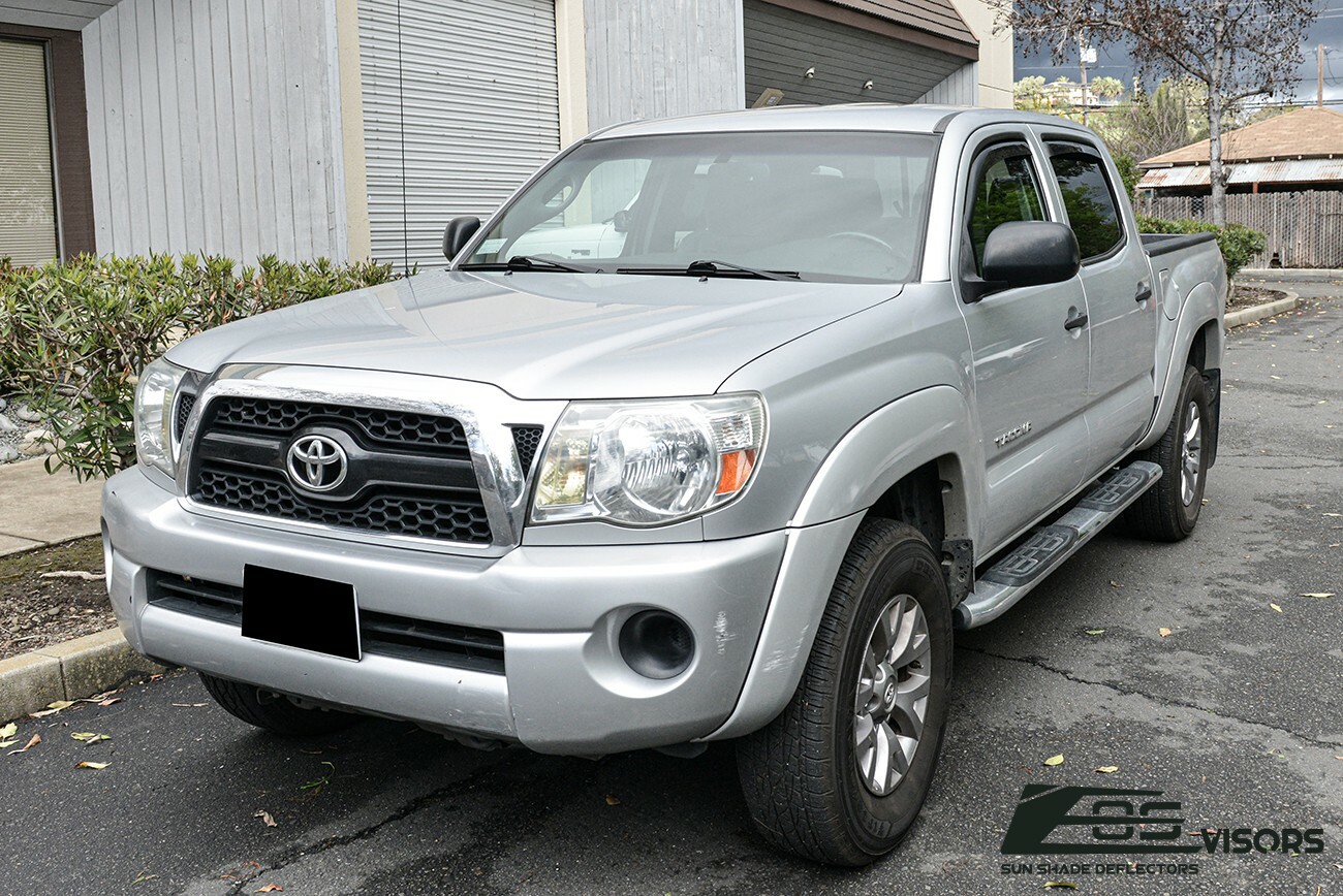 EOS Visors For 05-15 Toyota Tacoma Crew Cab IN-CHANNEL Side Window Rain Guards