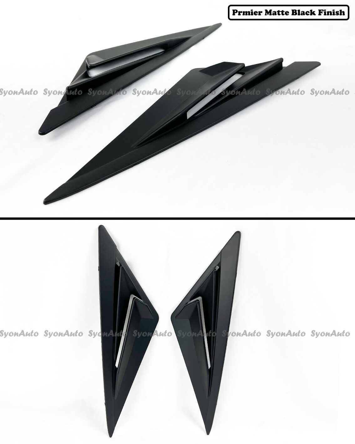 FITS 2021-24 HYUNDAI ELANTRA MATTE BLACK 2 PCS SPORT REAR SIDE LOUVER VENT COVER