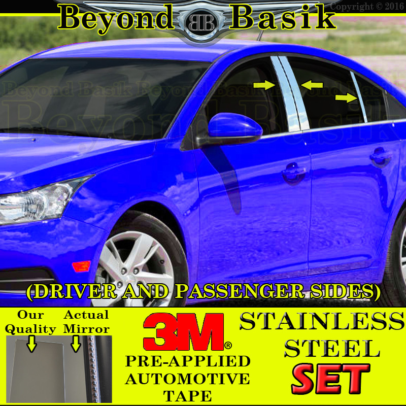 2010 2011 2012 2013 2014 2015 CHEVY CRUZE STAINLESS STEEL 6PC Pillar Post Covers