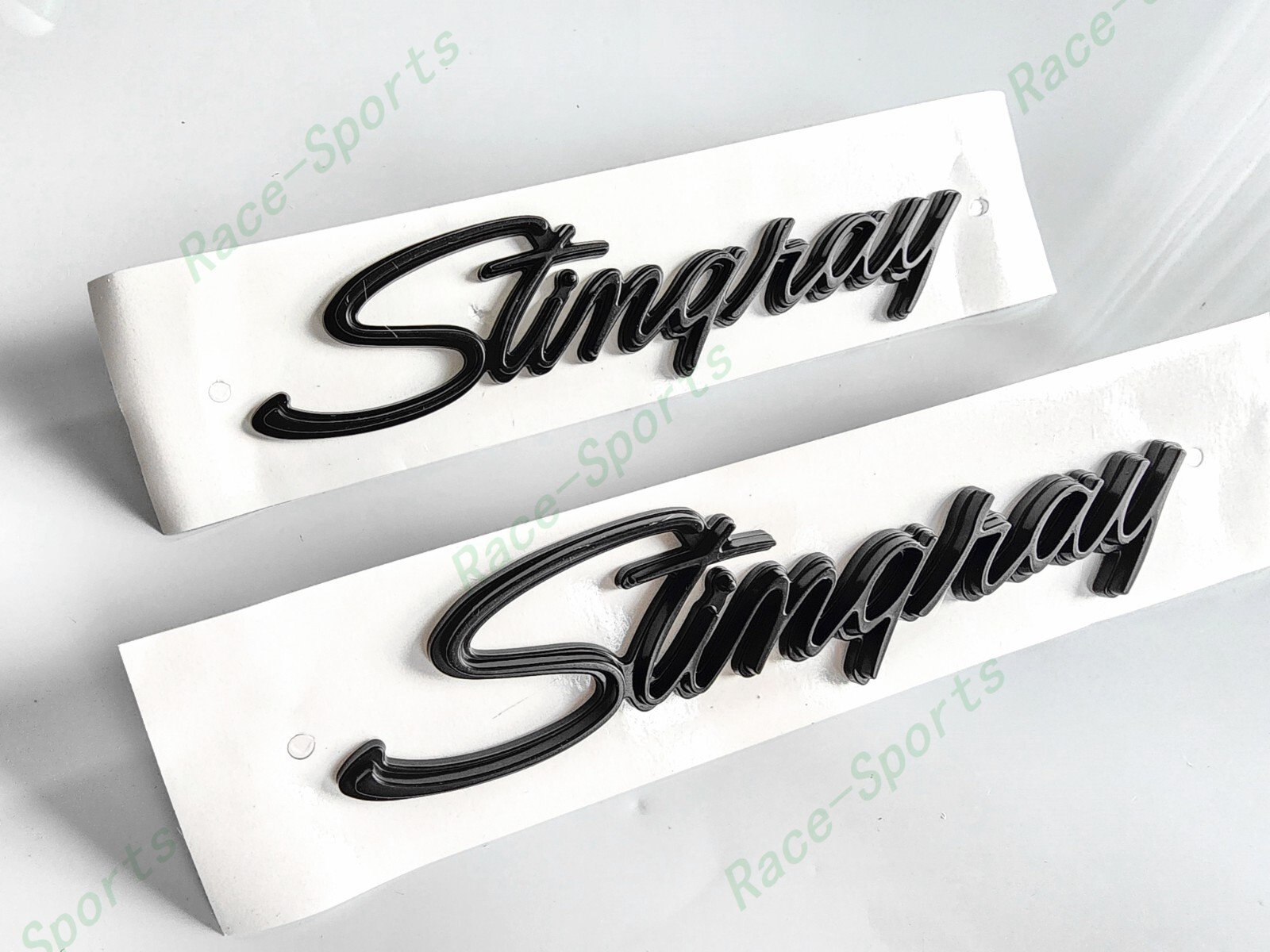 2PCS Matte Black Front Fender Stingray Emblems Badges For 1969-1976 Corvette C3