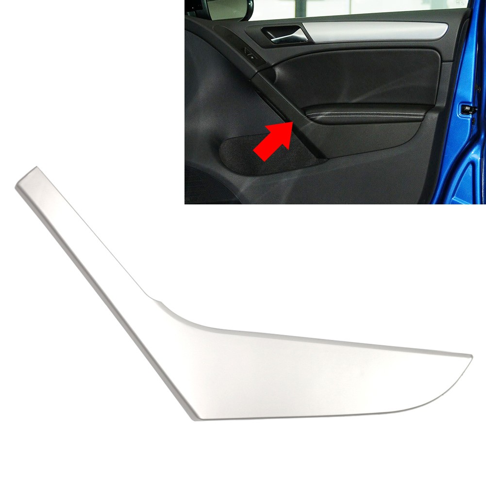 1x Right Side Inner Door Handle Trim Cover Silver For VW Golf MK6 2009-2013
