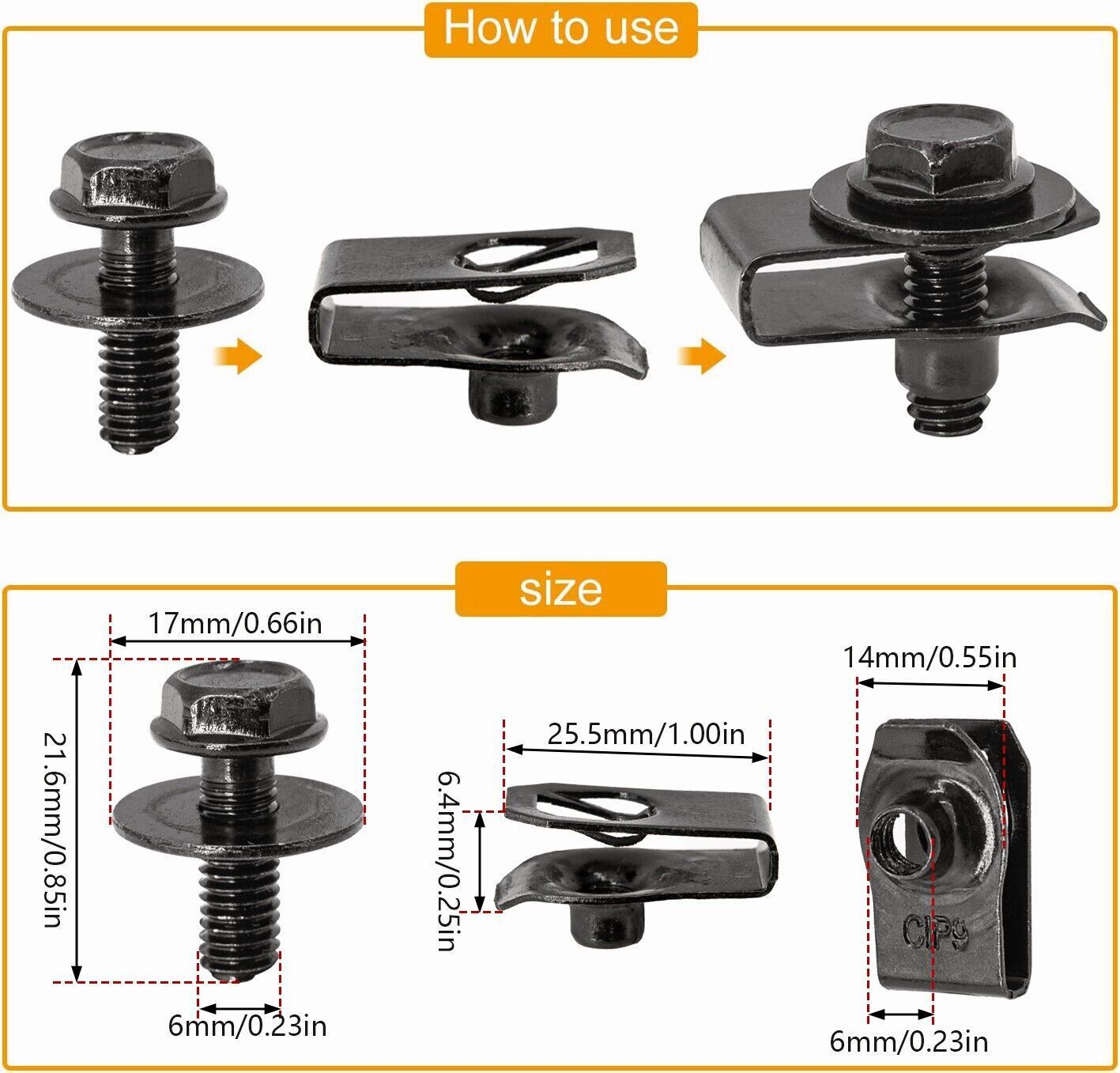 35pcs Engine Under Cover Splash Shield Guard Body Bolt U-nut Clips Fastener US
