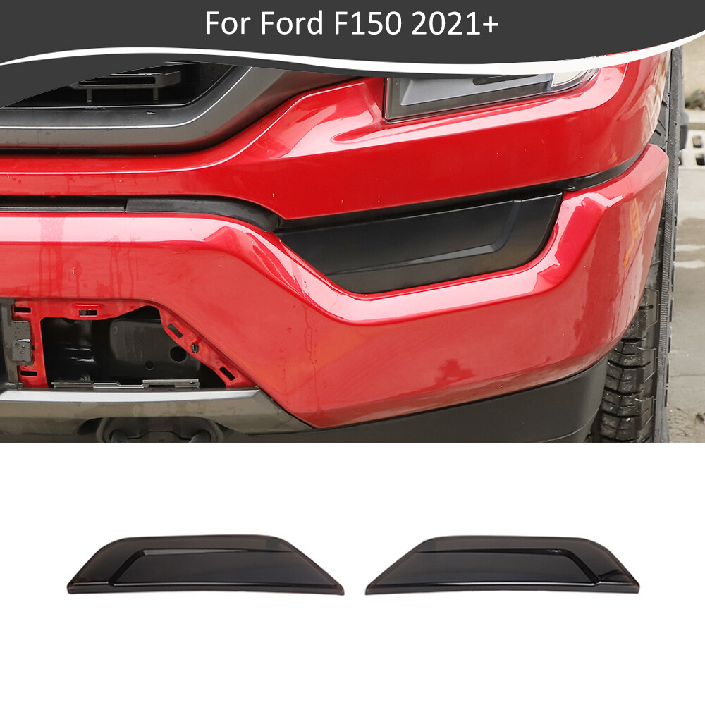 Front Fog Light Cover Fog Lamp Trim Bezels For Ford F150 2021 2022 Smoked Black