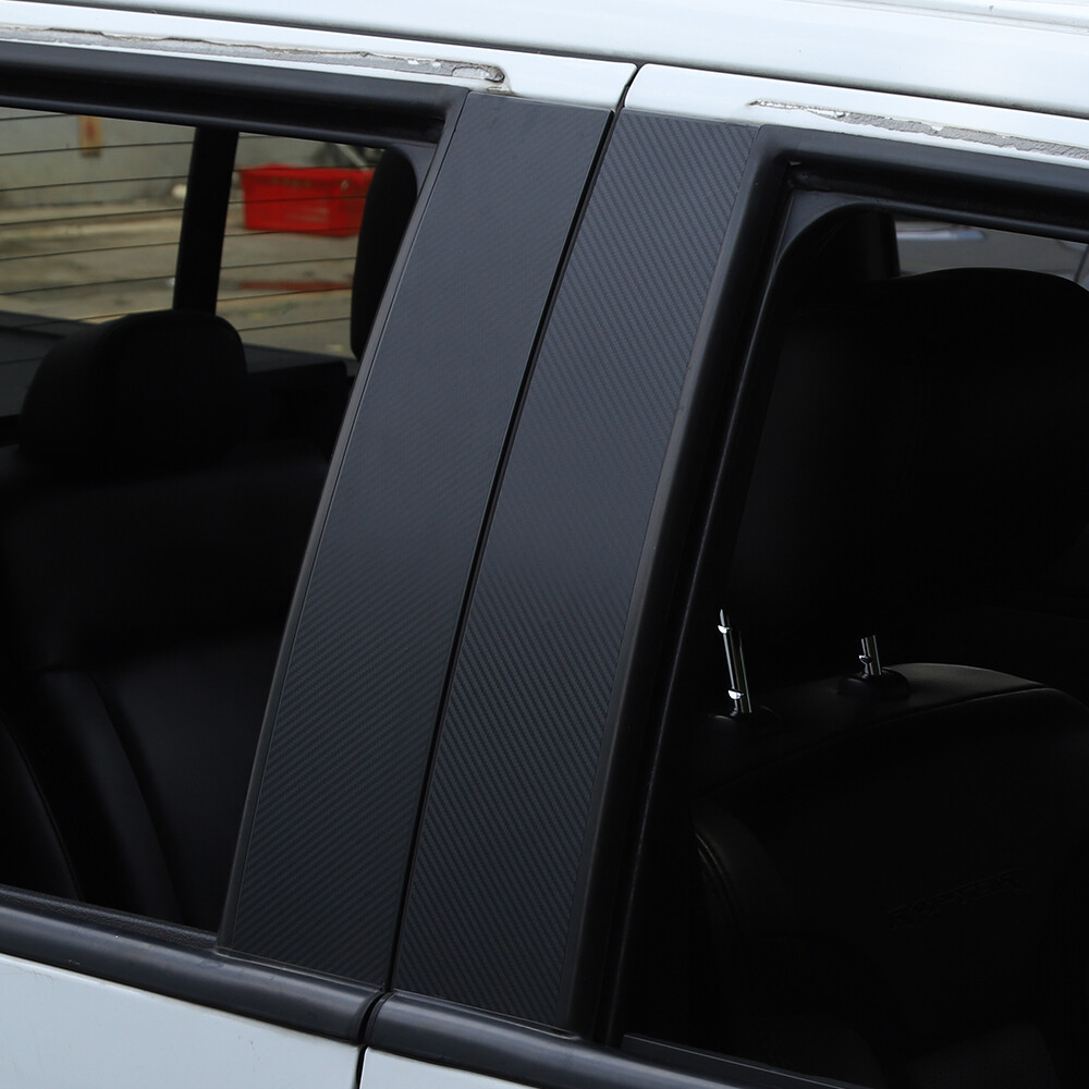 Door Window Pillar Posts Sticker Decal Trim For F150 F-150 2009-14 Carbon Fiber