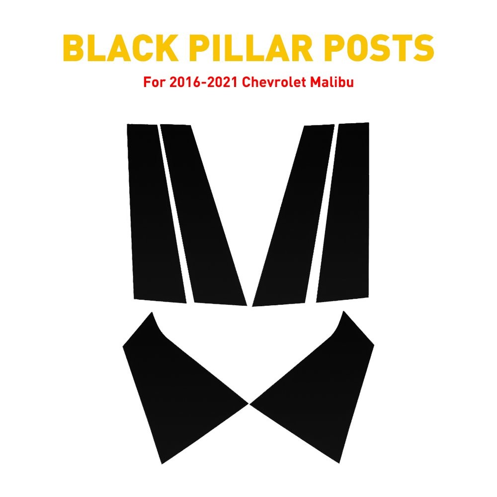 For 2016-2022 Chevrolet Malibu Door Pillar Post Trim Gloss Black Car Accessories