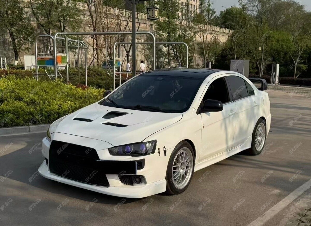 Carbon Fiber/Glossy Black Hood Air Vent Intake Fit 2008-15 Mitsubishi Evolution