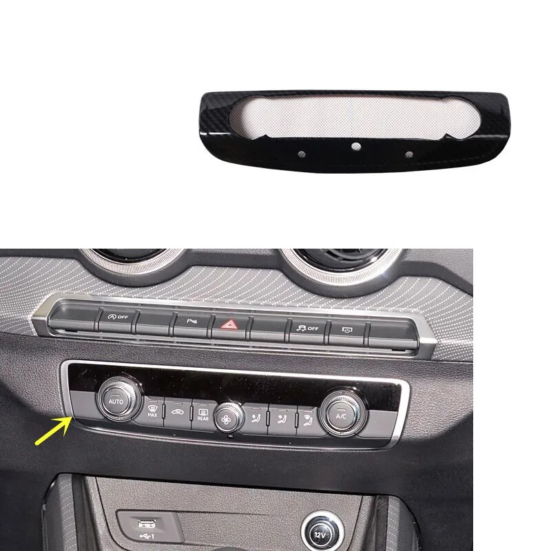 For Audi Q2 2018-2024 ABS Carbon Fiber Interior Gear Trims Stickers
