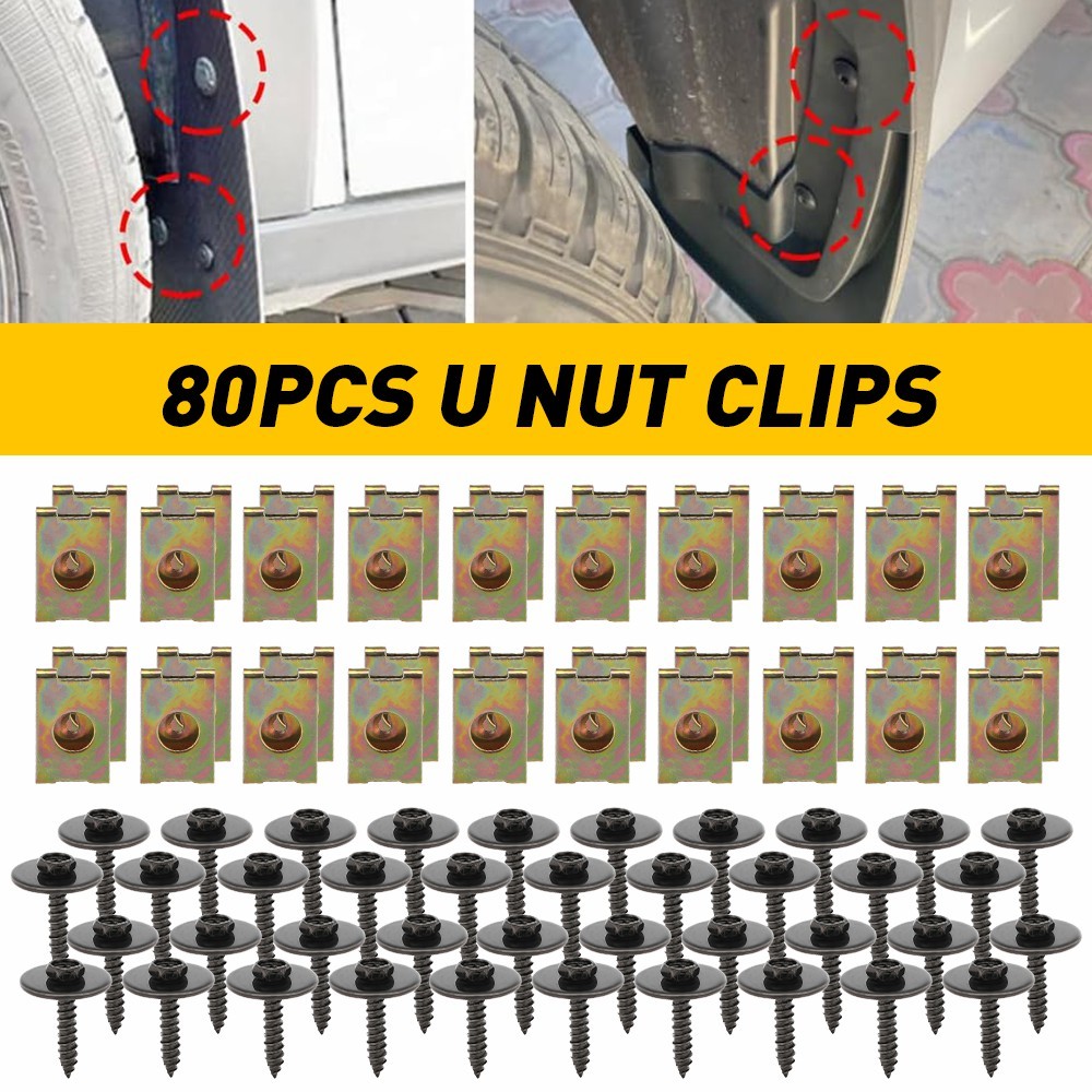 Body Bolts & U-nut Clips – M6 Engine Under Cover Splash Shield Guard for Toyota