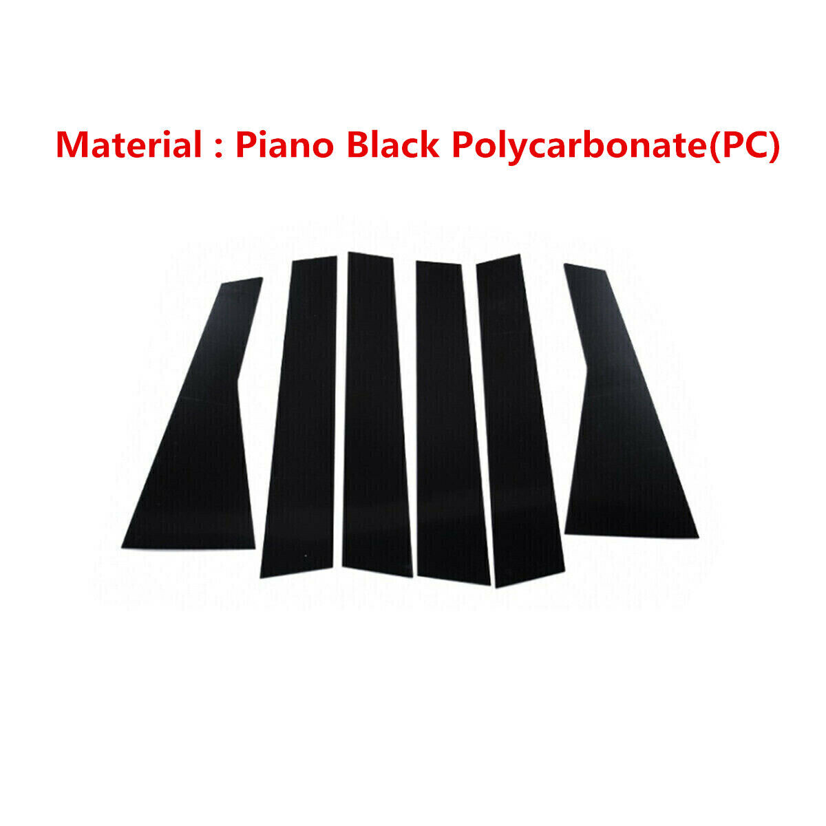 6Pcs Polycarbonate Car Door Pillar Post Trims Door Window B C Pillar Post Cover