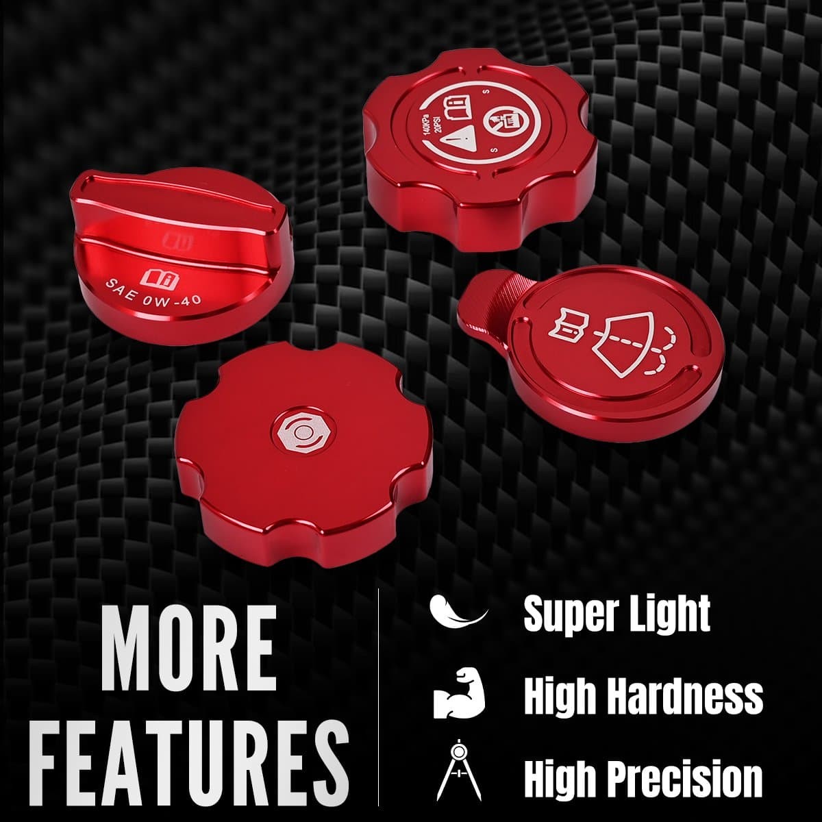 For Corvette C8 Aluminum Engine Oil Radiator Washer Brake Fluid Cap Cover Trim A