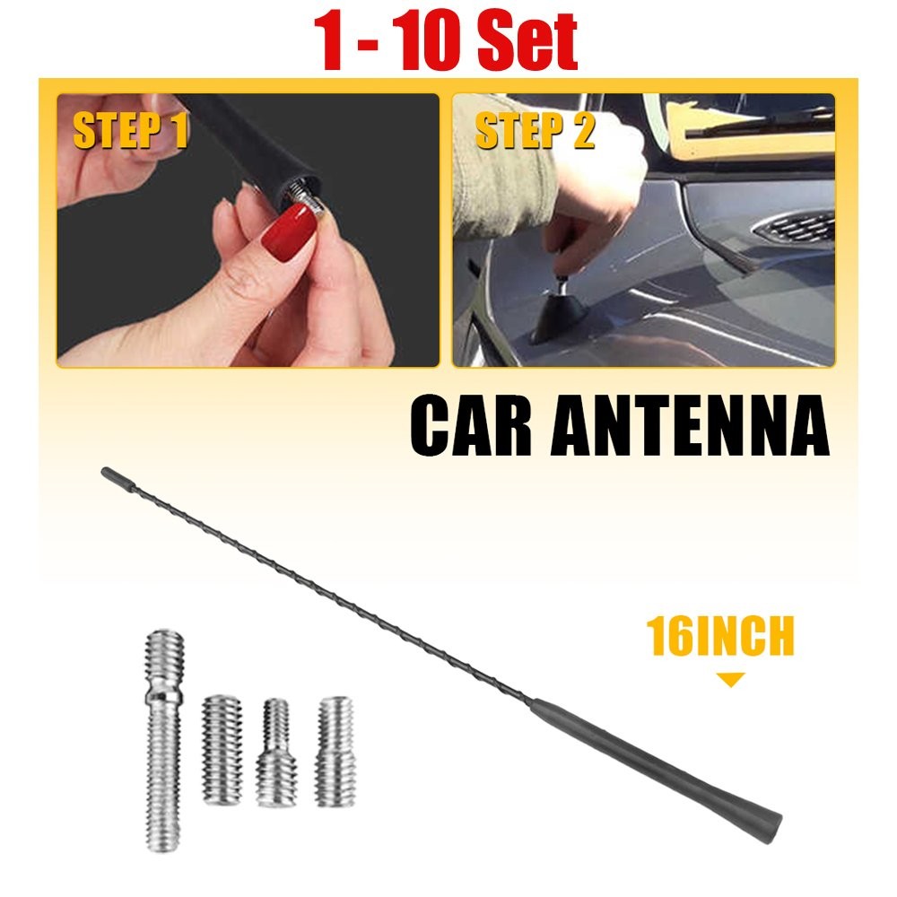 1-10 16″ Radio AM/FM Roof Antenna Mast W/Screws for Toyota Corolla Copper+Rubber