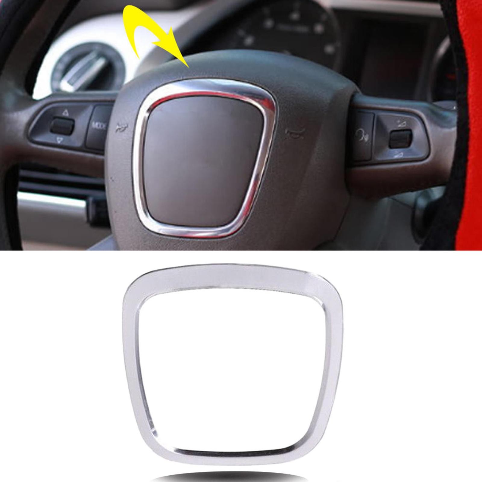 Aluminium Alloy Auto Steering Wheel Sticker Deco For Audi A3/A4/A5/A6L/A8/Q5/Q7