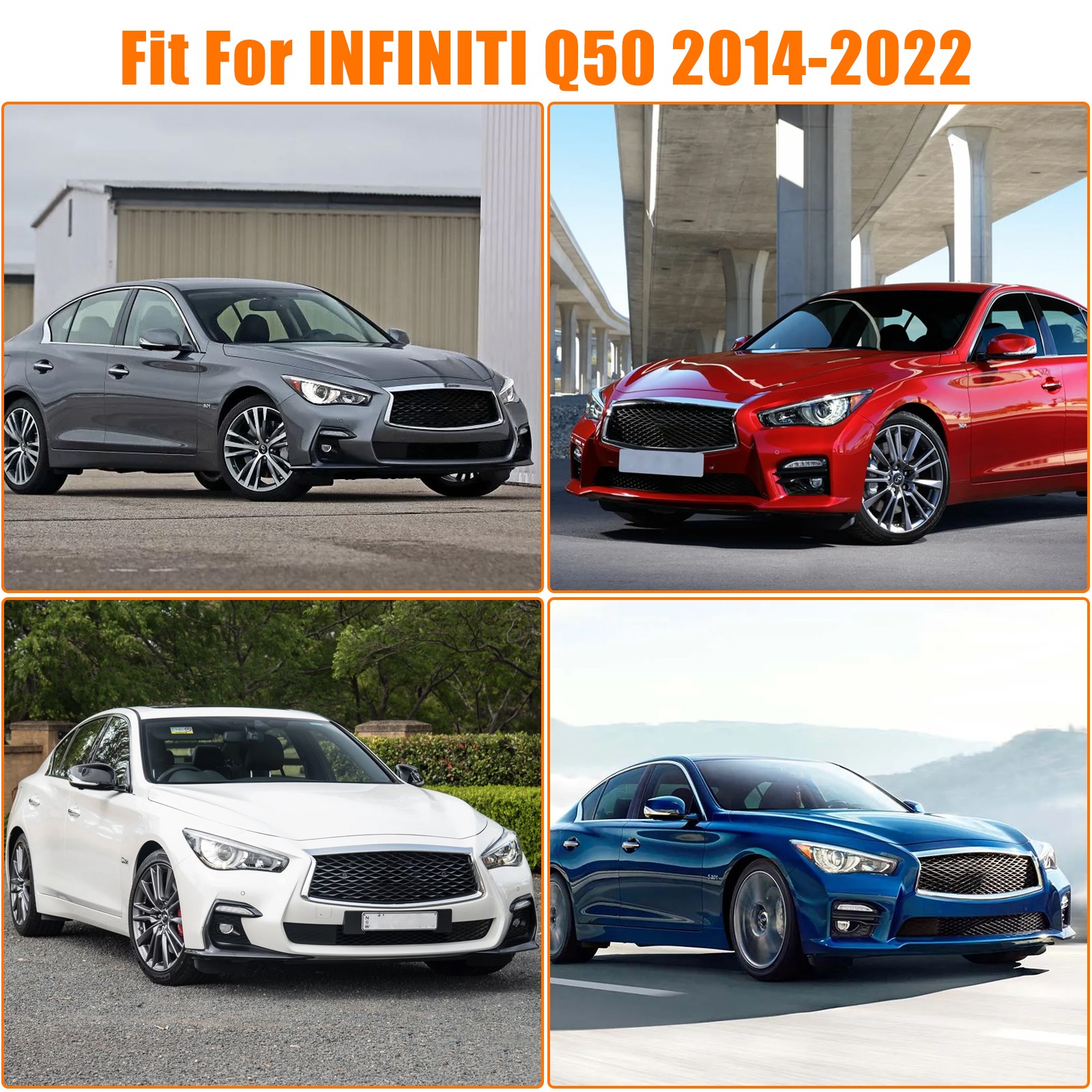 Carbon Fiber Headlight Eyelid Trim Cover Car Eyebrows For INFINITI Q50 2014-2022