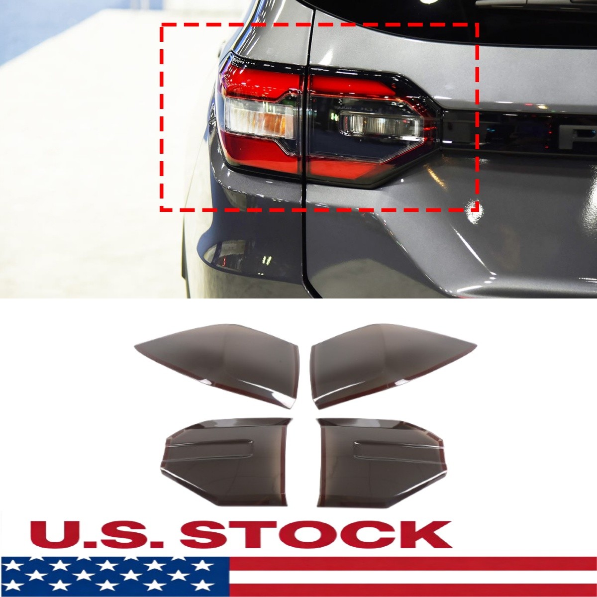 ABS Smoked Black Tail Light Molding Guard Cover Trim For Honda Pilot 2023-2025