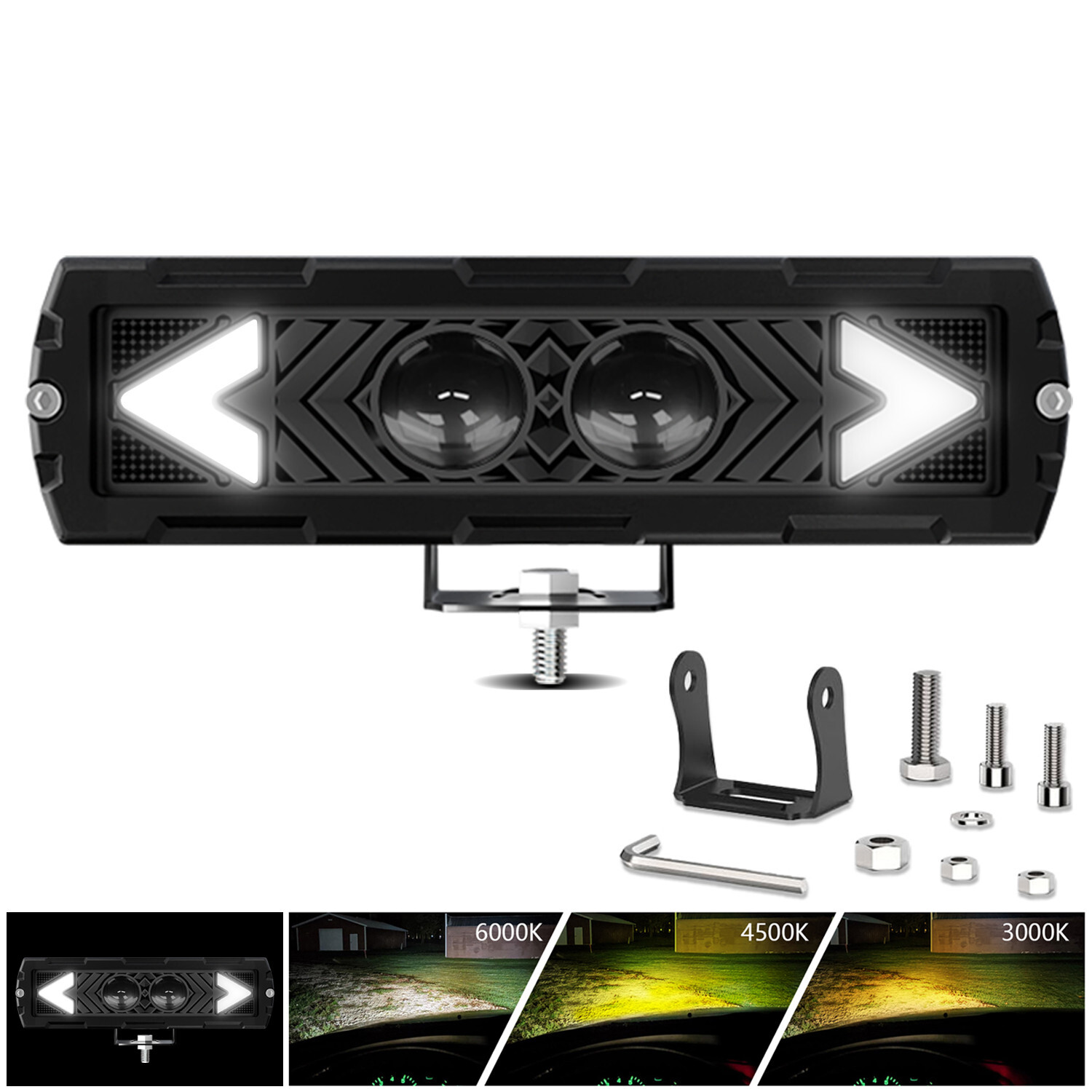 LED Work Light Bar Offroad Spotlight White Yellow Driving Fog Lamp For Car Truck