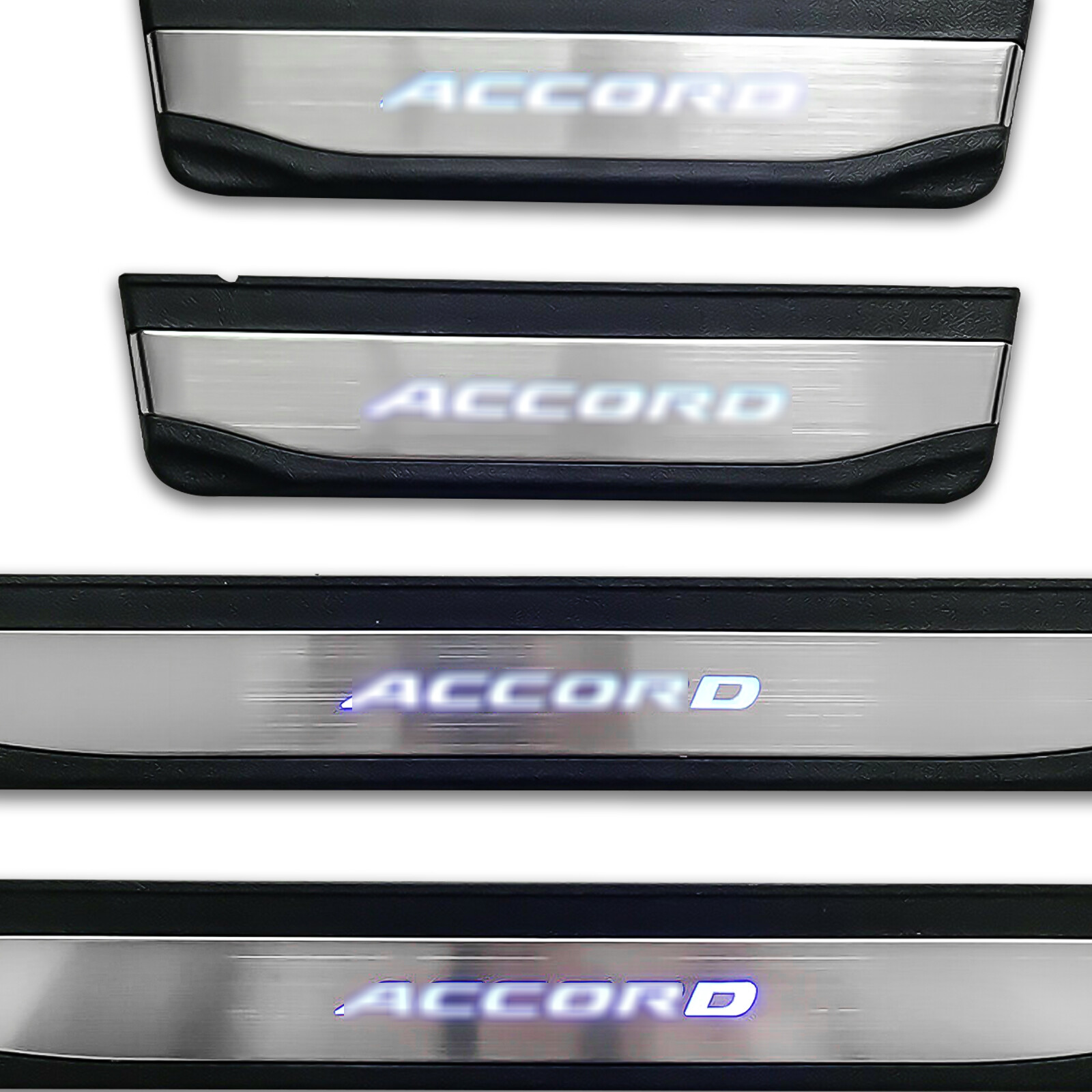 4pcs LED Illuminated Door Sill Scuff Plate Guard For Honda Accord 10th Gen Blue