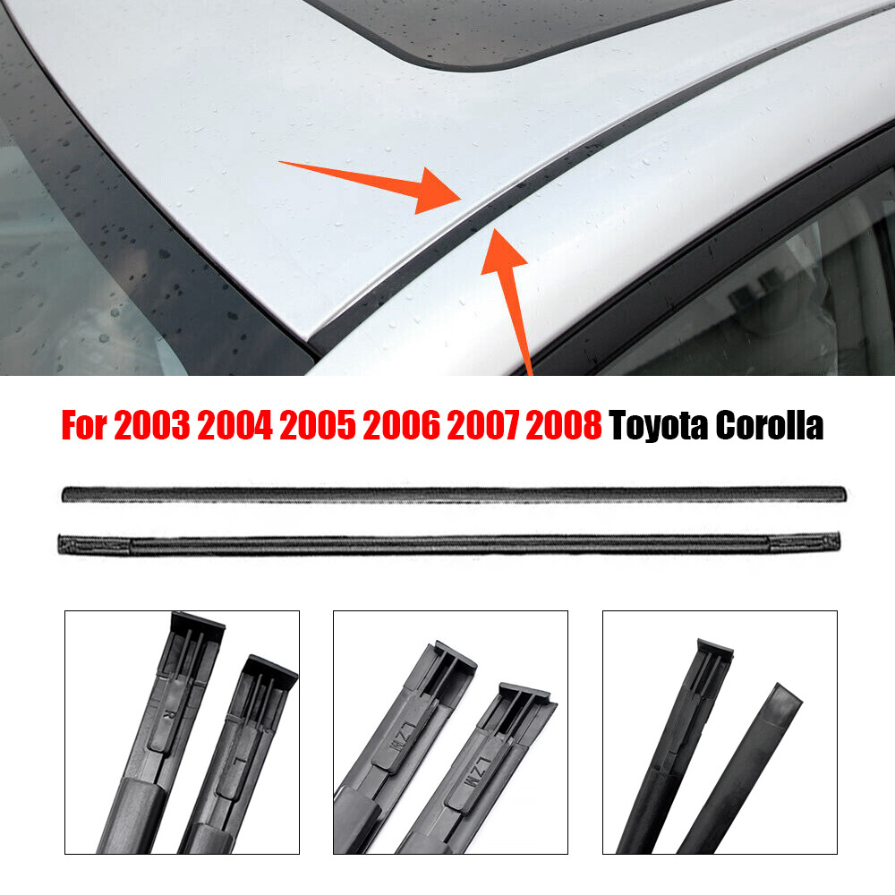 2pieces/Set Fits 2003-08 Toyota Corolla Roof Strip Trim Molding Seal Sealant Kit