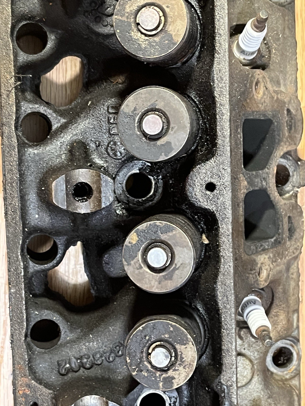 Vintage Pair of 2 Dodge Plymouth Chevy Cast Iron Engine Cylinder Heads 318 Mopar