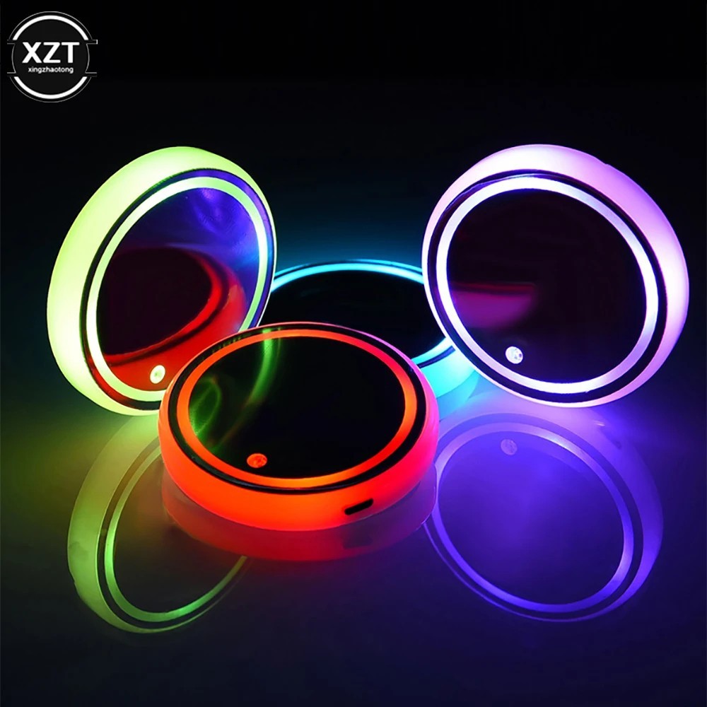Cup Pad Car Accessories LED Lights Cover Interior Decoration Lamp 7 Colors