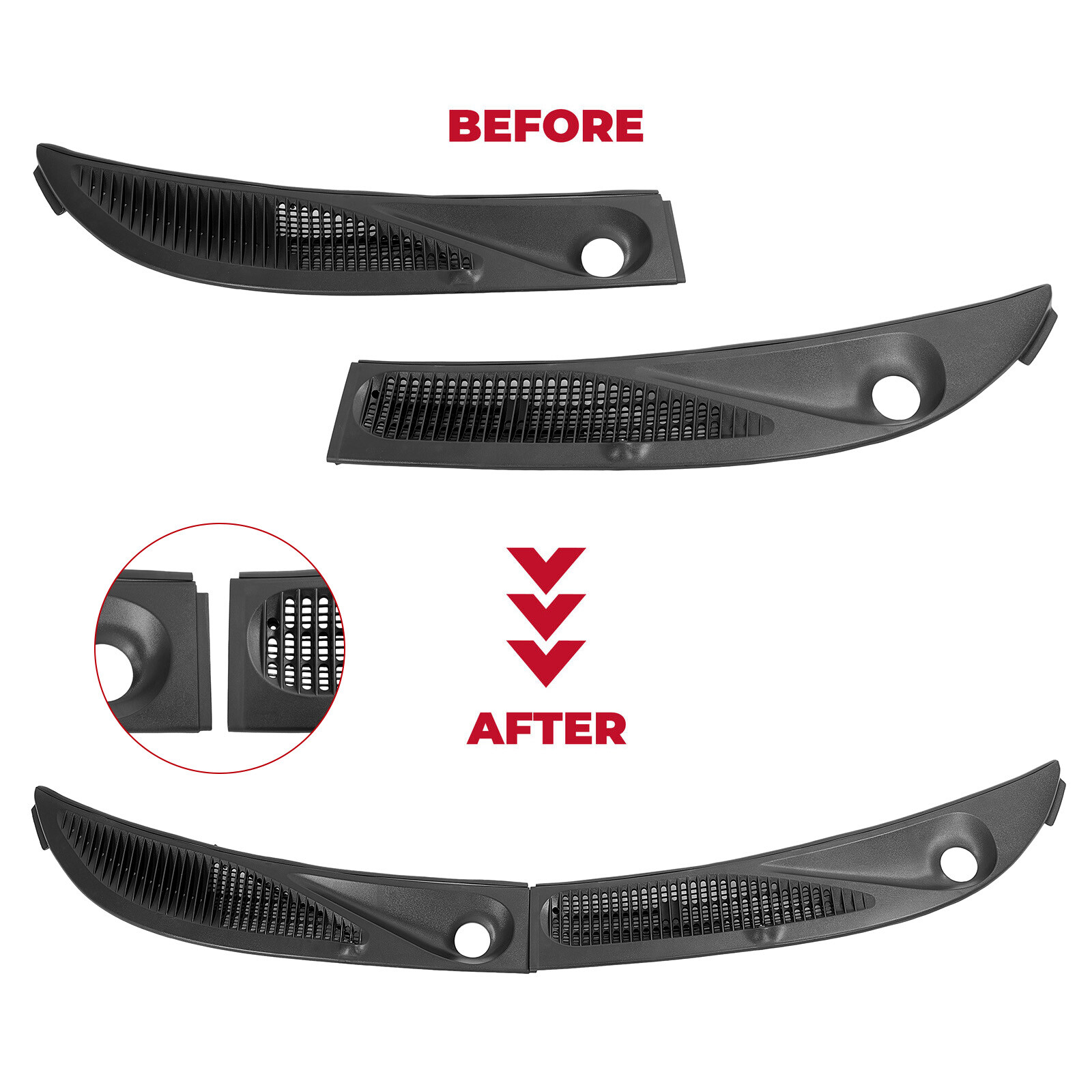 Windshield Wiper Cowl Grille Panels for 95-03 Explorer 97-01 Mountaineer RH LH