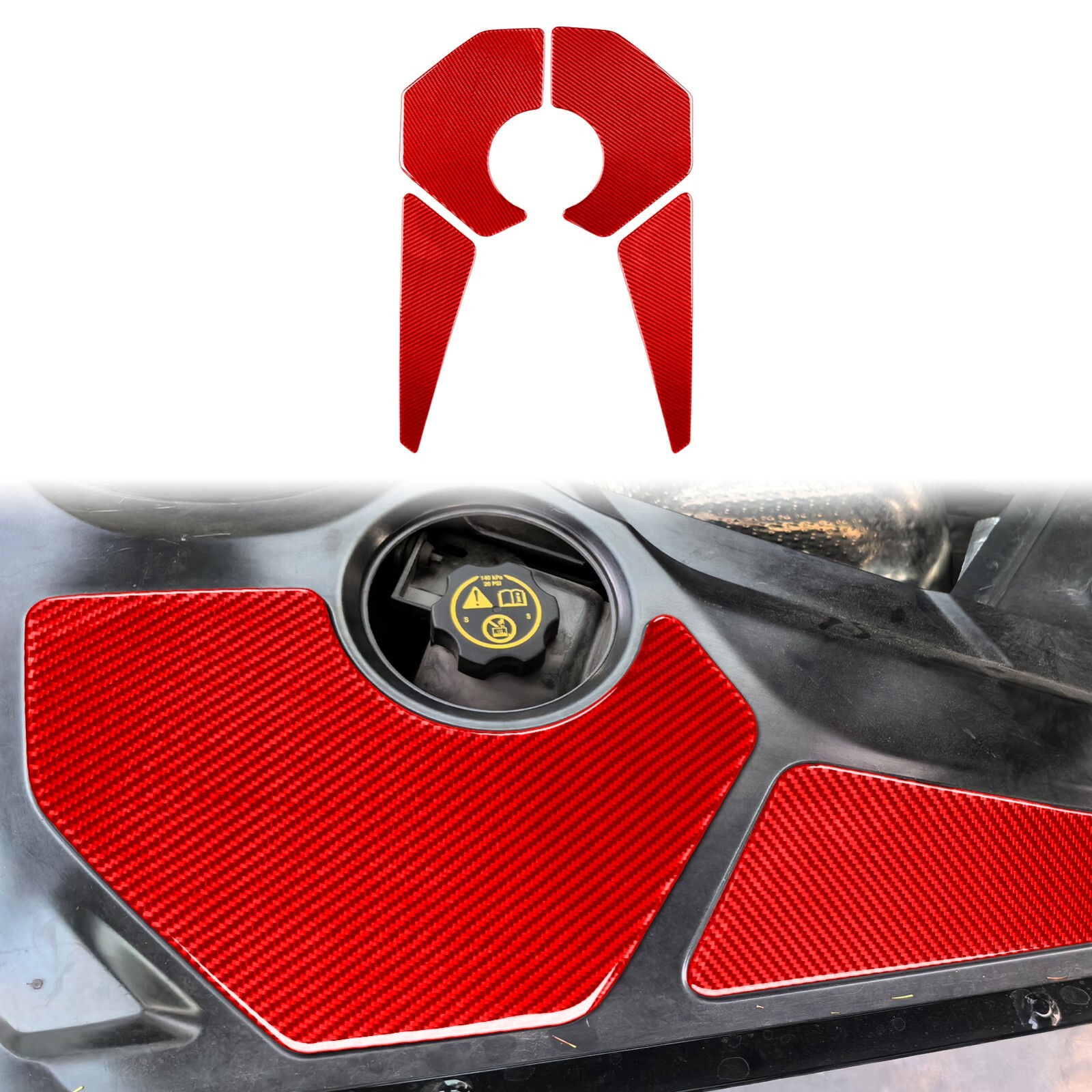 Red Carbon Fiber Engine Compartment Panel Cover For Chevrolet Corvette C8 20-25