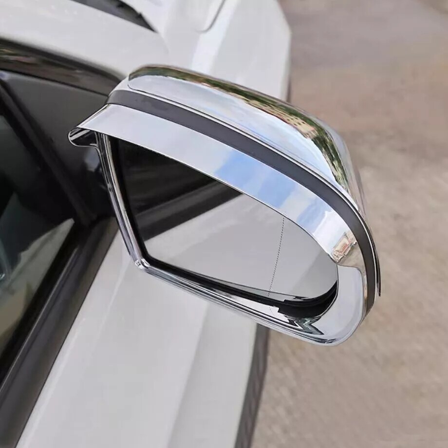 2PC Chrome Rearview Mirror Rain Eyebrow Trim Molding For Jeep Compass 2017-2025