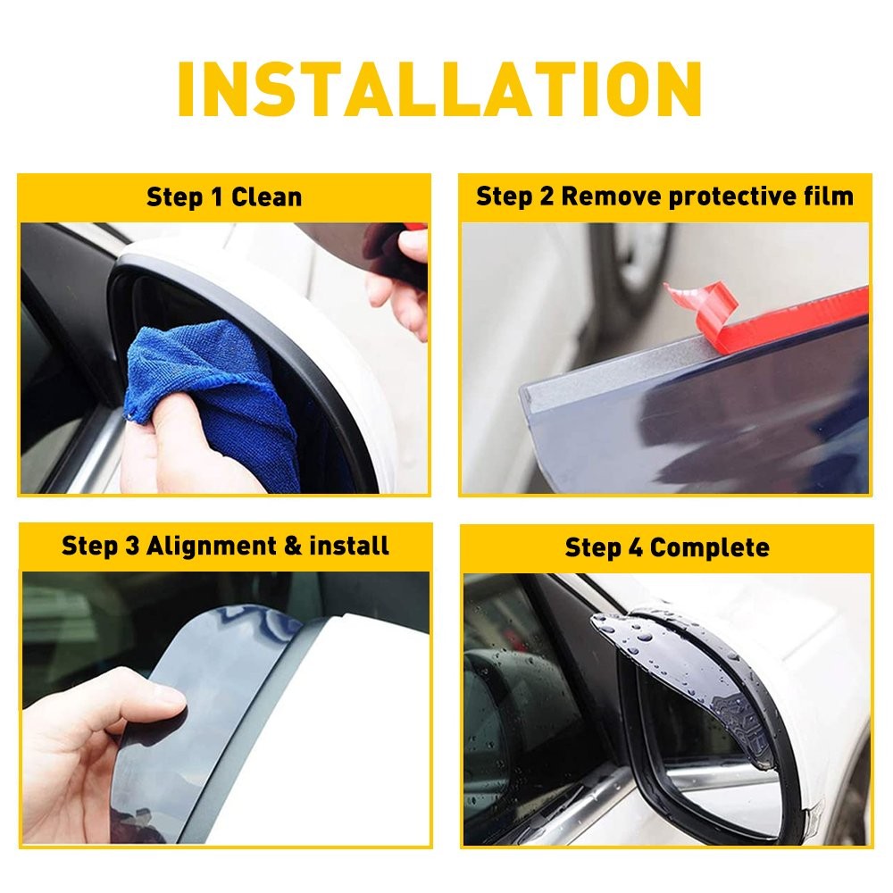 Universa Car Rear View Side Mirror Rain Board Eyebrow Guard Sun Visor Waterproof