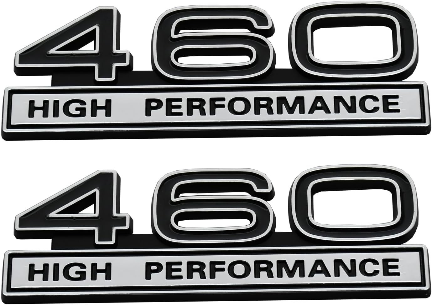 2pcs 460 7.5 Liter High Performance Engine Emblems Chrome Black
