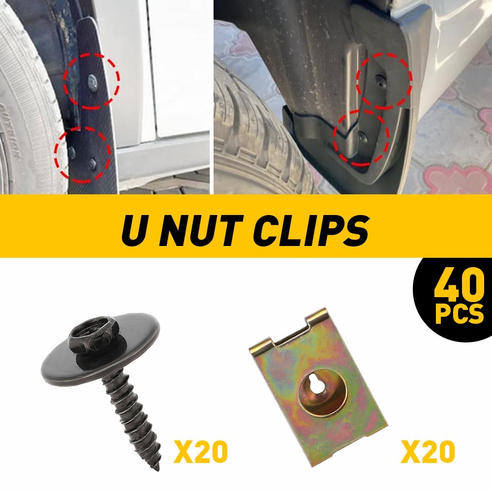 Body Bolts & U-nut Clips – M6 Engine Under Cover Splash Shield Guard for Toyota