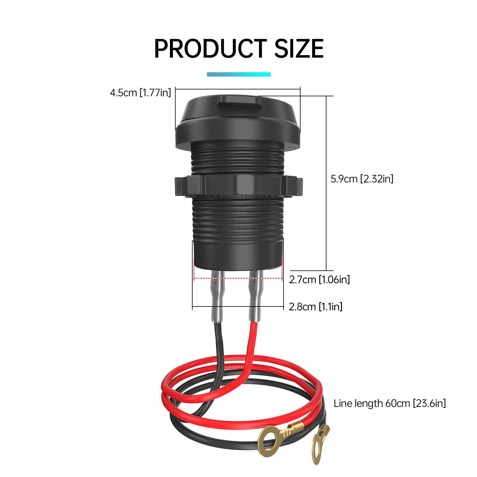 Car Phone Charger Cigarette Lighter Socket USB Type-C Port Charging Power Outlet