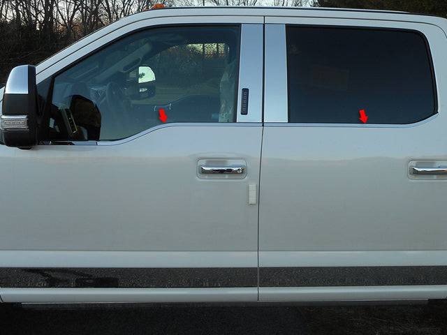SS Window Sill Trim 4Pc Fits 2017-2022 Ford Super Duty WS57323 QAA
