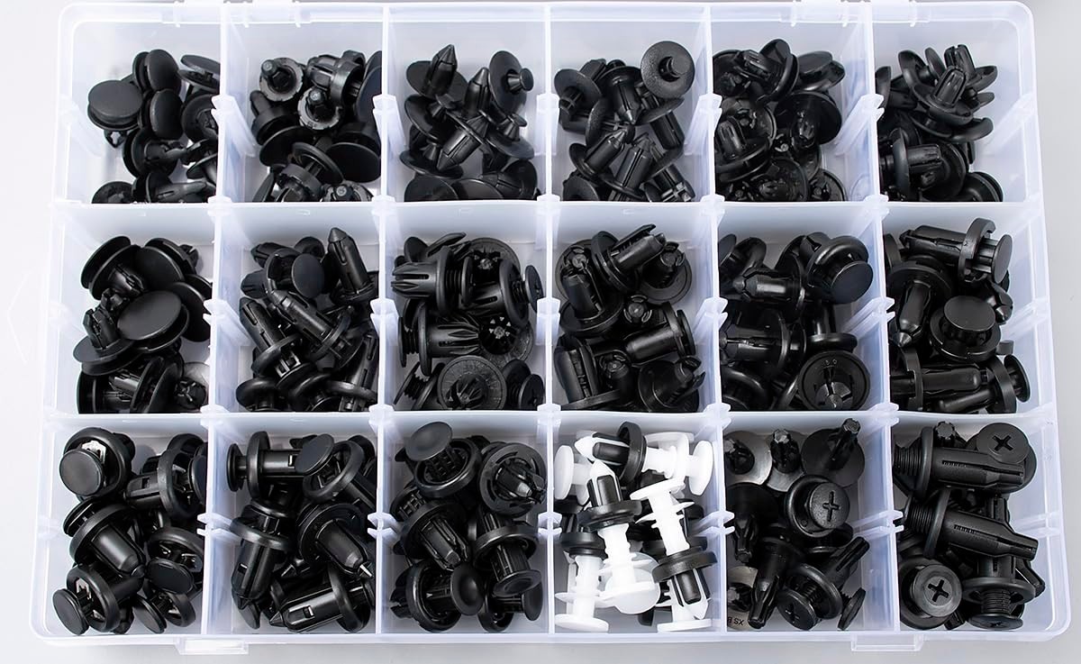 180pcs Push-Type Retainer Clip Set for Honda Acura Bumper Fender Splash Shield