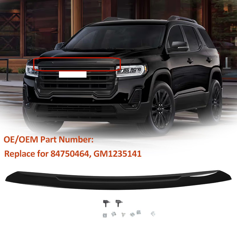 For GMC Acadia SLT SLE 2020-2023 Front Upper Hood Molding Trim Gloss Black