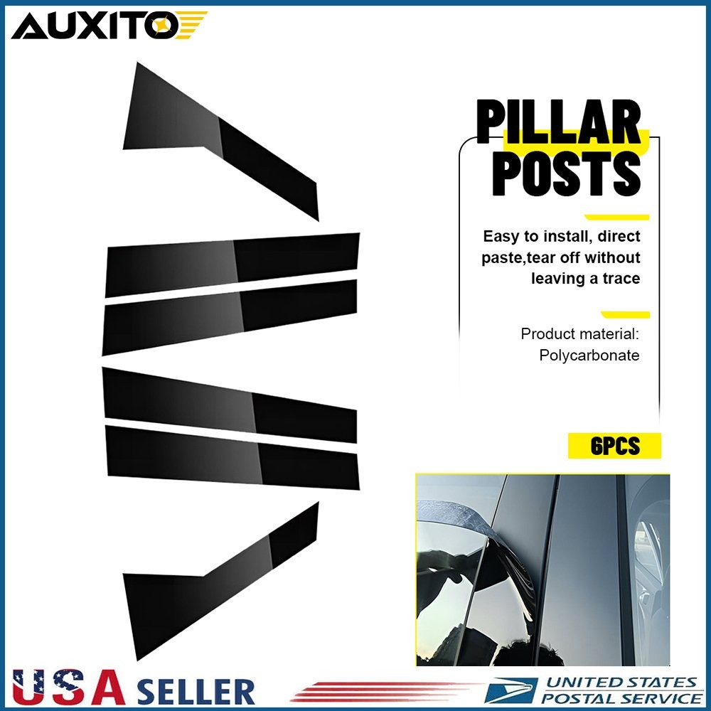 Black Pillar Posts Covers 6PCS Door Trim FOR Land Rover Range Rover 2013-2022