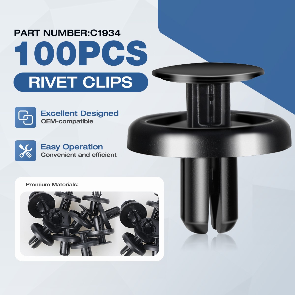 For Toyota Lexus 100pcs Fender Liner Push Retainer Clip Fastener 90467-07215