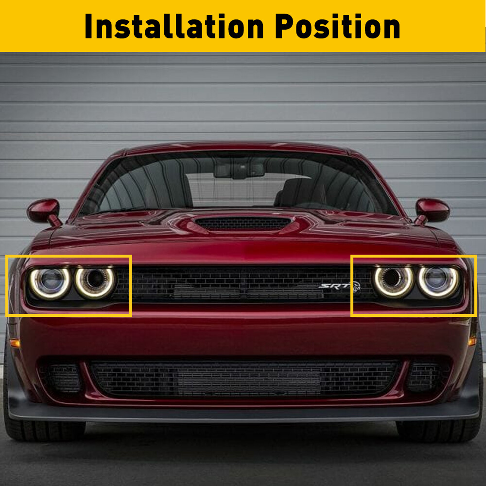 FOR DODGE CHALLENGER 15-20 HALOGEN HEADLIGHTS HEAD LAMPS LIGHTS TRIM BEZELS PAIR
