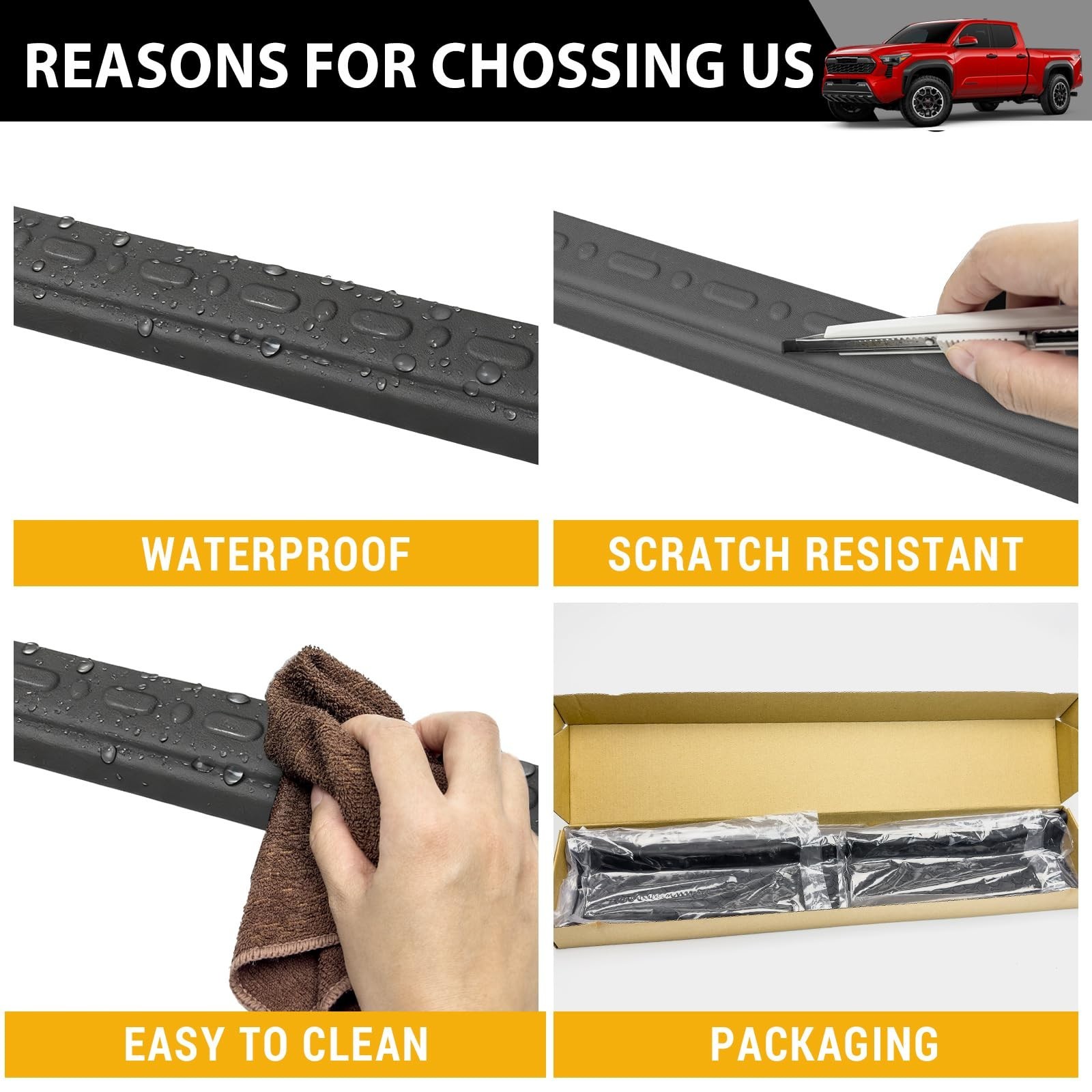 Door Sill Guards for Tacoma 2024-2026 | TPE Entry Protector Kit | 4Pcs Set