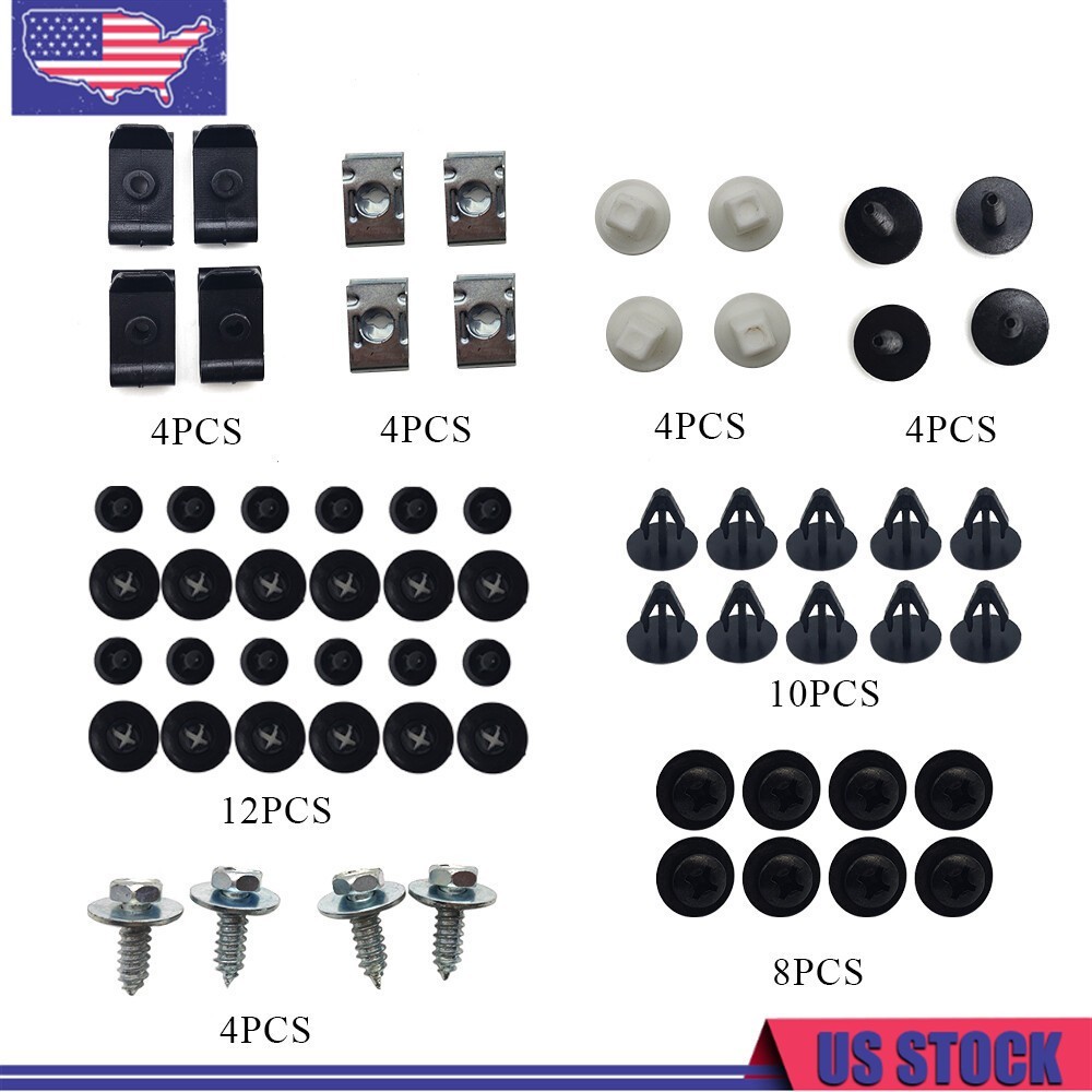 50Pcs Engine Splash Shield Fender Bumper Screw Clips Rivet Fastener For Toyota