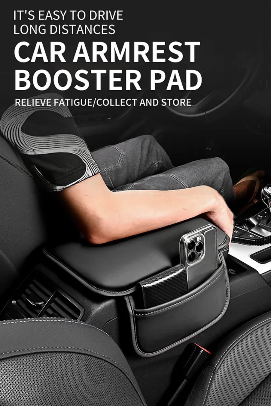 Car Leather Seat Armrest Cushion Protector Storage Pad Interior Accessories US