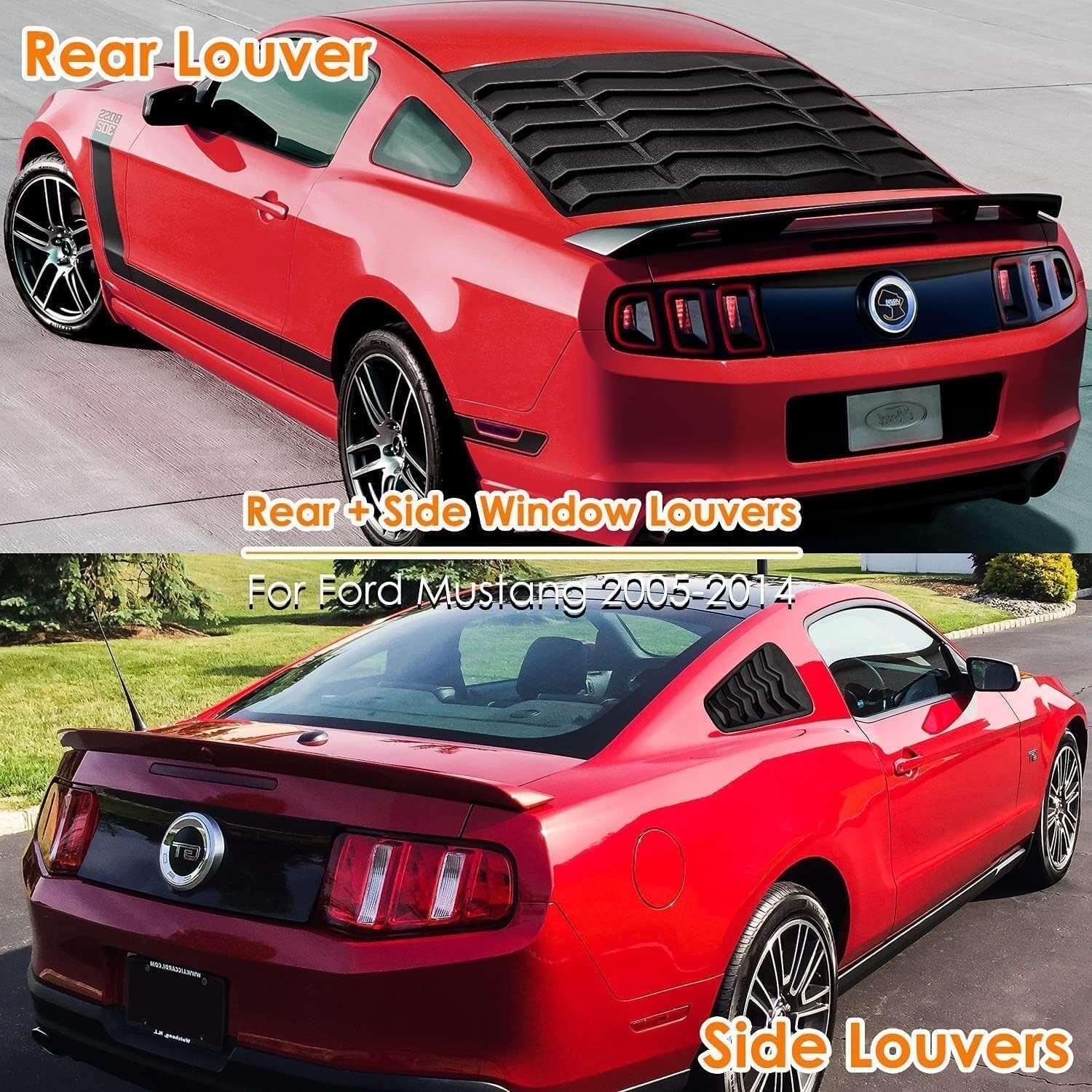 Rear & Side Window Louver Sun shade Scoop Cover for Ford Mustang 2005-2014