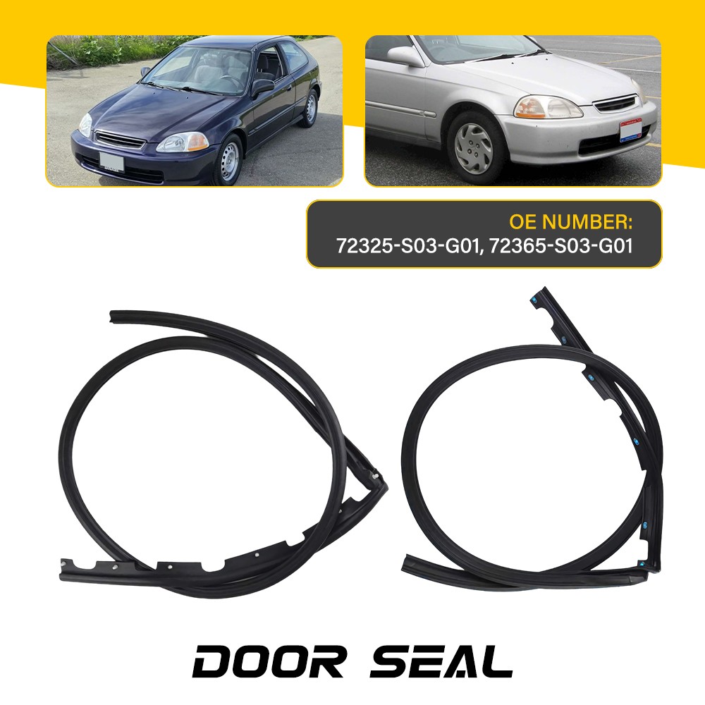 Outer Door Belt Weatherstrip Window Seal Molding Set For Honda Civic 2Door 96-00