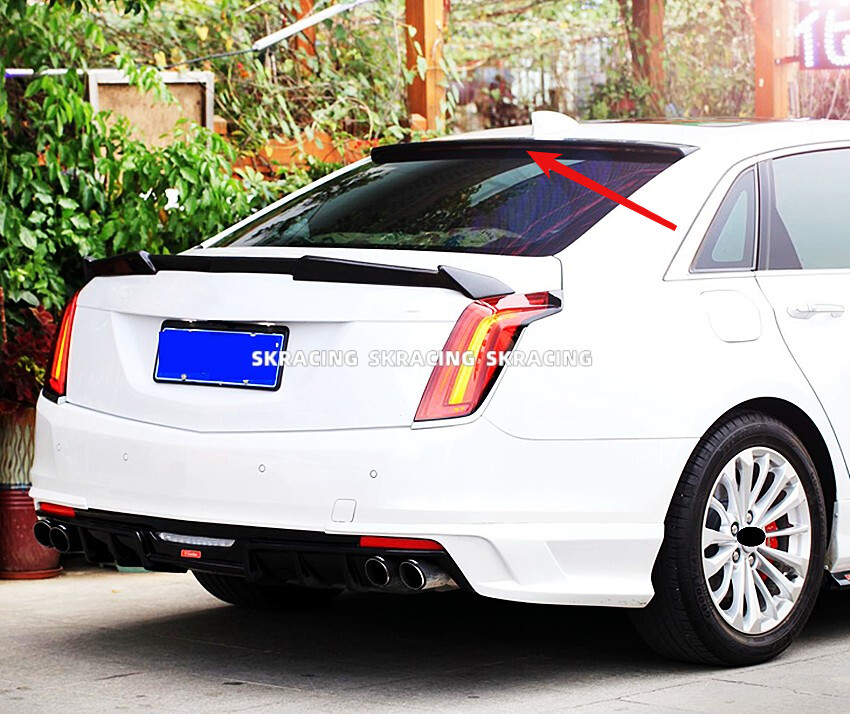 Fits For Cadillac CT6 2016-2018 Real Carbon Fiber Roof Trunk Spoiler Wing Flap