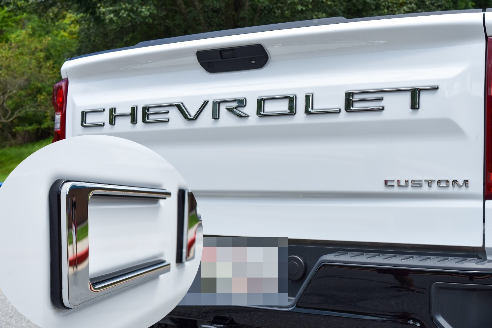 0.3in Chrome Black RAISED TAILGATE LETTERS FOR 2019-24 CHEVROLET SILVERADO