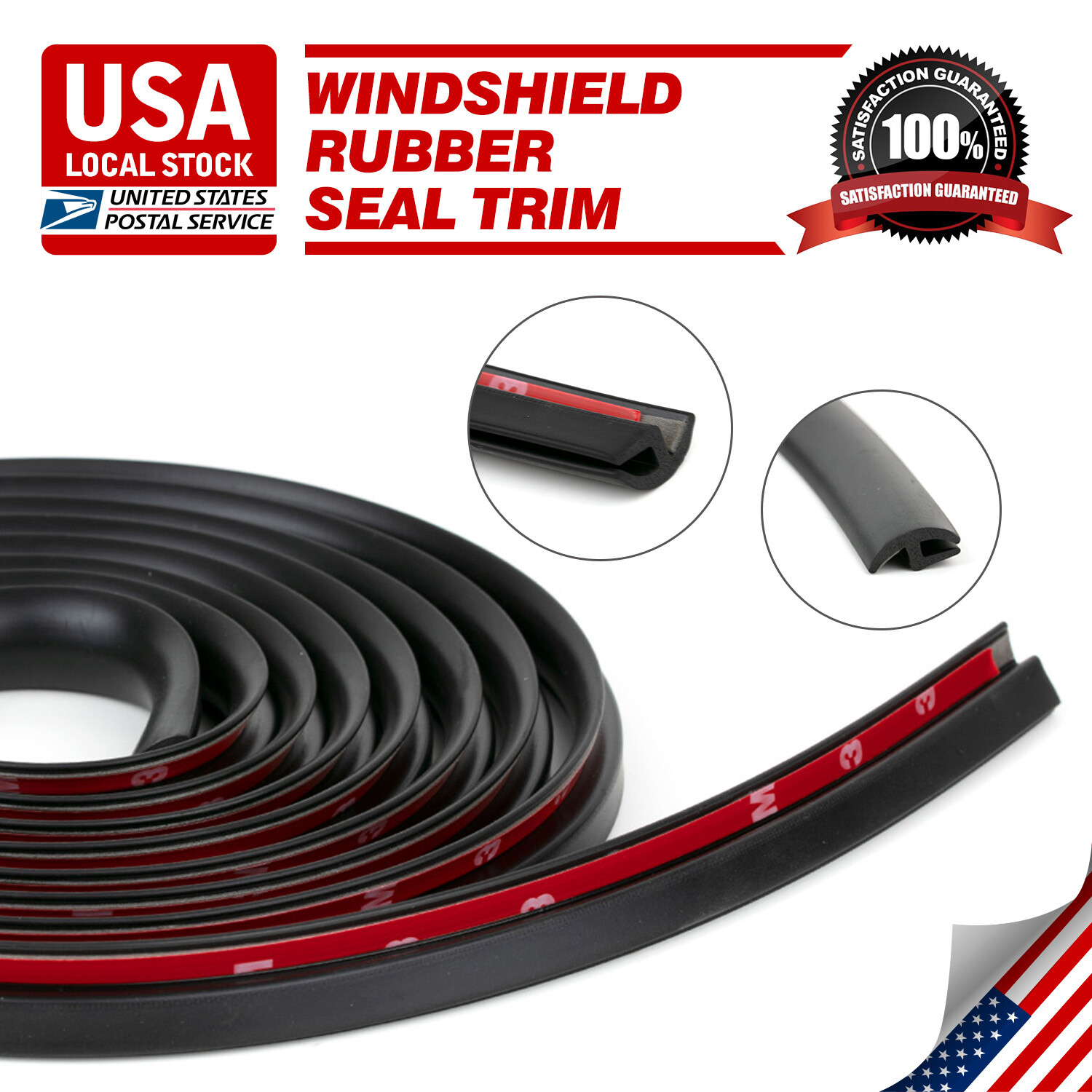 6M/20FT Car Rubber Front Rear Windshield Panel Seal Strip Sealed Moulding Trim