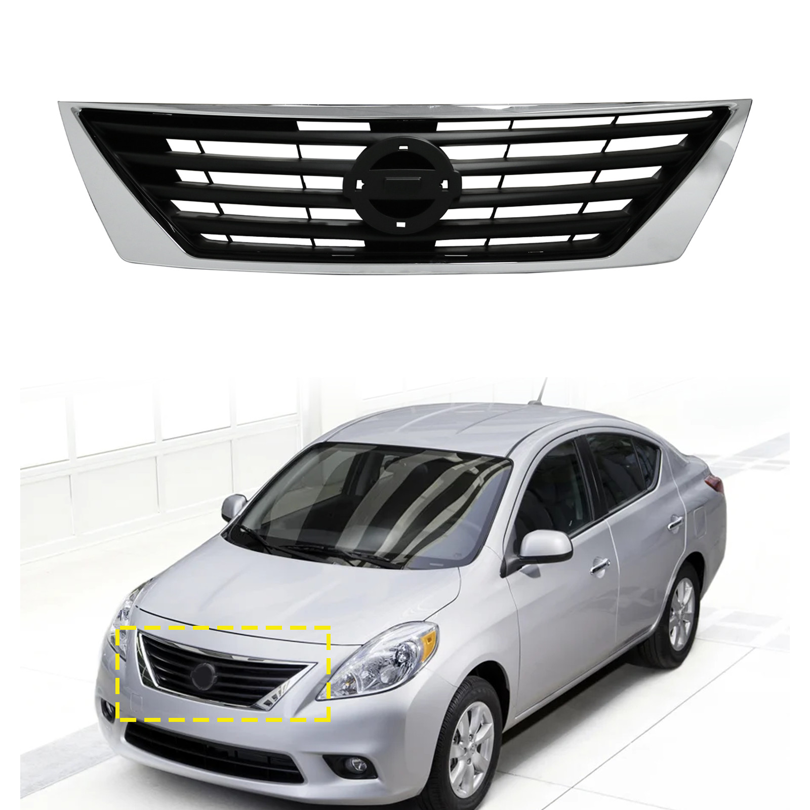 623103BA5A Front Bumper Grille Chrome for Nissan Versa Sedan SV SL 2012-2014