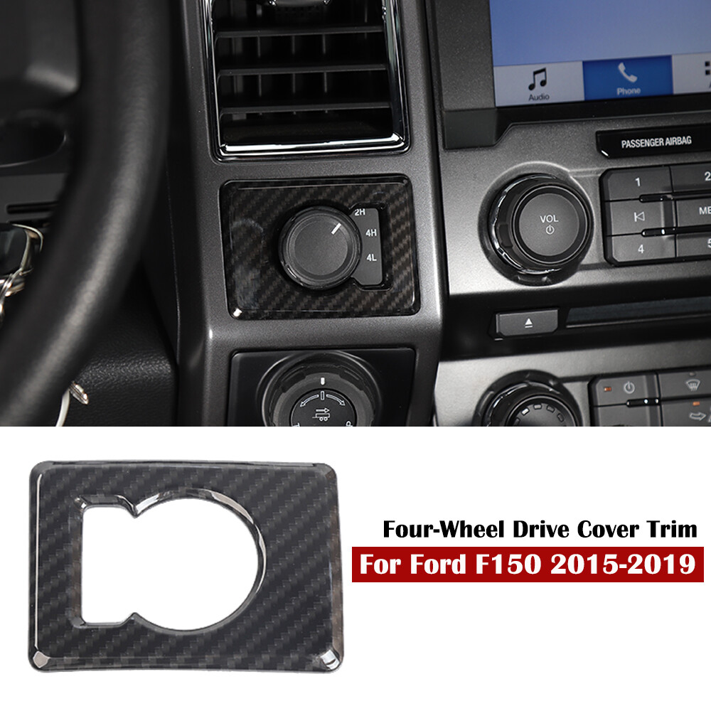 Four-Wheel Drive Cover Decor Trim Frame For Ford F150 2015-2019 Carbon Fiber 1pc