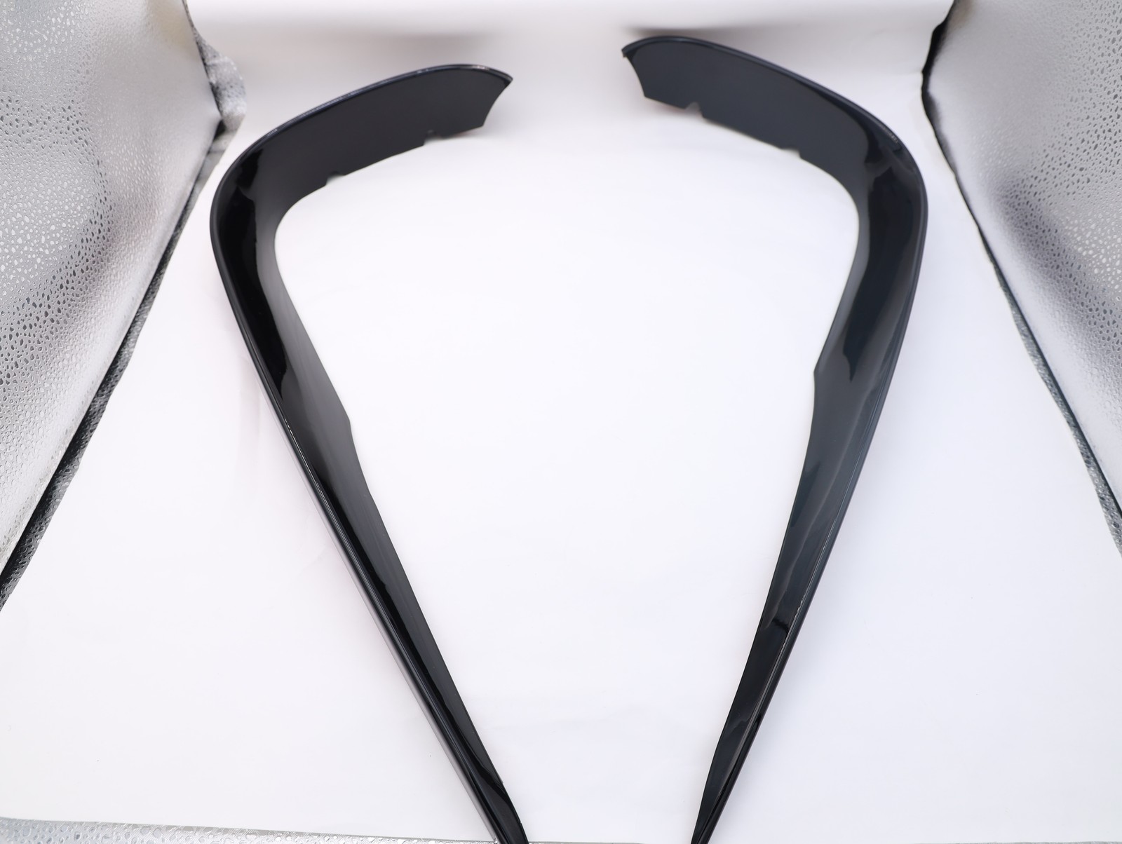 6X Benz W213 E200 E300 E250 2016-2020 Glossy Black Front Bumper Lip Spoiler Fins